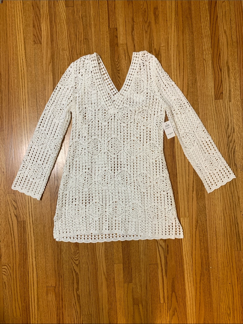 La Blanca swim coverup - crochet swim coverup tunic ivory white waverly covers